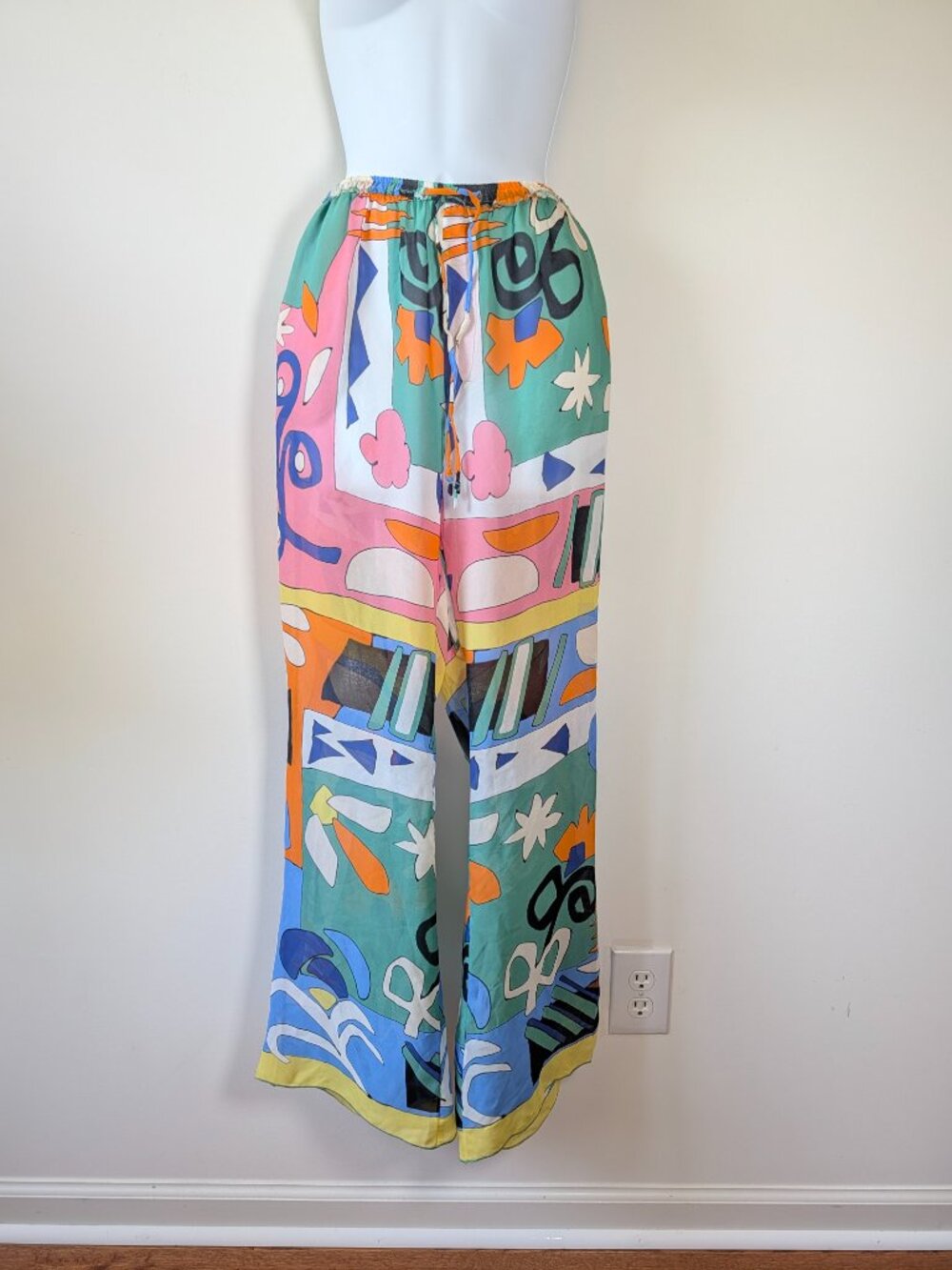 ZARA Multicolor Abstract Print Set NWT – Button-Up Shirt & Wide-Leg Pants L - Picture 10 of 11